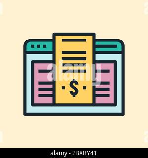 Subscription model. Digital marketing concept illustration, flat design linear style banner. Usage for e-mail newsletters, headers, blog posts, print Stock Vector