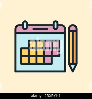 Planning. Digital marketing concept illustration, flat design linear style banner. Usage for e-mail newsletters, headers, blog posts, print and more. Stock Vector