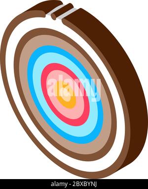 Target Archery Equipment isometric icon vector illustration Stock Vector