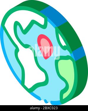 Vintage Map Route Research isometric icon vector illustration Stock Vector