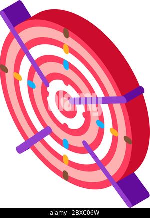 Archery Target With Arrows isometric icon vector illustration Stock Vector