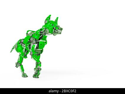 guard dog robot is a security system in a white background, will put some fun in yours creations, 3d illustration Stock Photo