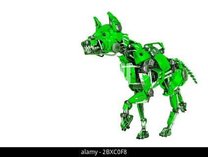 guard dog robot is a security system in a white background, will put some fun in yours creations, 3d illustration Stock Photo