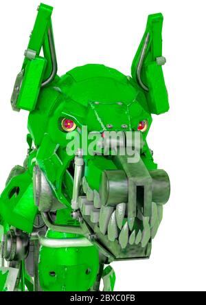 guard dog robot is a security system in a white background, will put some fun in yours creations, 3d illustration Stock Photo