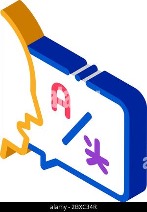 Human Interpreter Translator isometric icon vector illustration Stock Vector