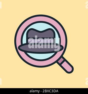 Black Hat . Digital marketing concept illustration, flat design linear style banner. Usage for e-mail newsletters, headers, blog posts, print and more Stock Vector