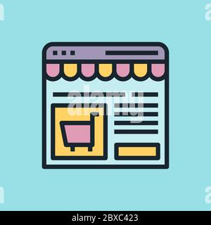 E-commerce. Digital marketing concept illustration, flat design linear style banner. Usage for e-mail newsletters, headers, blog posts, print  Stock Vector