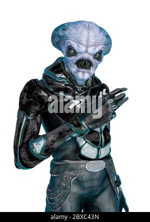 alien animal id portrait in a white background. This monster in ...