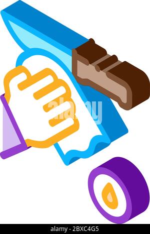 Knife Cleaning isometric icon vector illustration Stock Vector