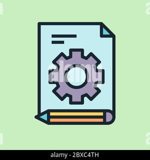 Content development. Digital marketing concept illustration, flat design linear style banner. Usage for e-mail newsletters, headers, blog posts, print Stock Vector