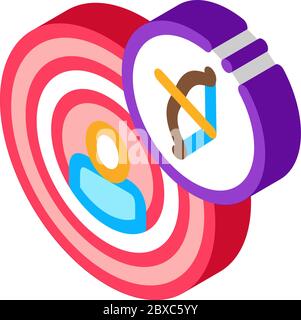 Human In Center Of Target isometric icon vector illustration Stock Vector