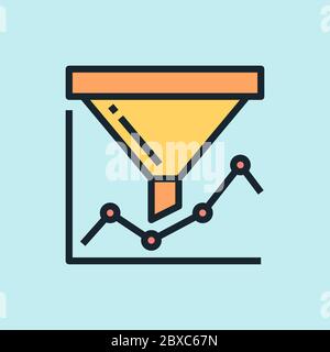 Conversion rate. Digital marketing concept illustration, flat design linear style banner. Usage for e-mail newsletters, headers, blog posts, print Stock Vector