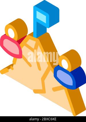 Rock Climb Race Isometric Icon Vector Illustration Stock Vector
