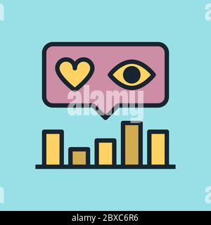 Engagement Rate. Social media and digital marketing concept illustration, flat design linear style banner. Usage for e-mail newsletters, headers, blog Stock Vector