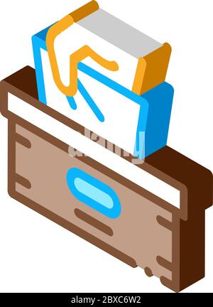 Napkins Box Hand isometric icon vector illustration Stock Vector