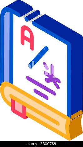 Dictionary Or Education Book isometric icon vector illustration Stock Vector