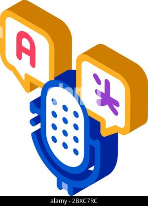 Microphone Voice Device isometric icon vector illustration Stock Vector