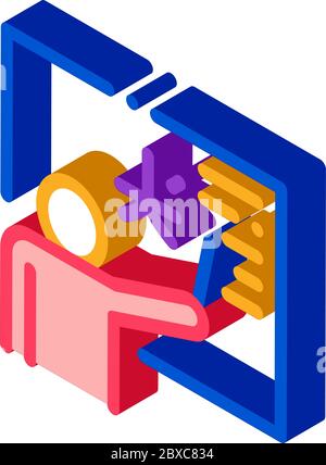 Foreign Language Teacher isometric icon vector illustration Stock Vector