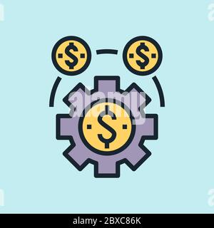 Monetization. Digital marketing concept illustration, flat design linear style banner. Usage for e-mail newsletters, headers, blog posts, print  Stock Vector