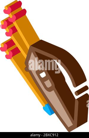 Bag With Archery Arrows isometric icon vector illustration Stock Vector