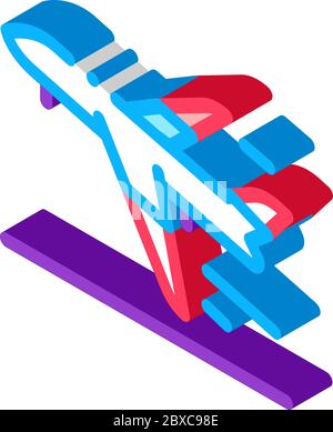 Take Off Airplane Airport isometric icon vector illustration Stock Vector