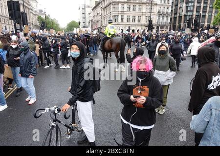 Thousands of Black Lives Matter protestors march through London, June 6th 2020. Stock Photo