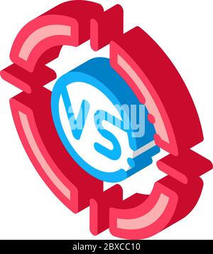 Vs Target Isometric Icon Vector Illustration Stock Vector