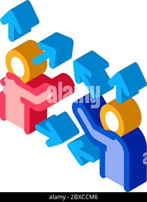 Gesture Battle Isometric Icon Vector Illustration Stock Vector