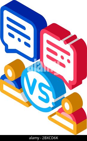 Discussion Battle Isometric Icon Vector Illustration Stock Vector