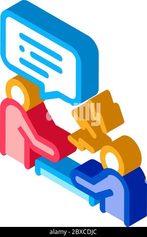 Verbal Battle Isometric Icon Vector Illustration Stock Vector