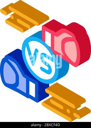 Box Fight Battle Isometric Icon Vector Illustration Stock Vector