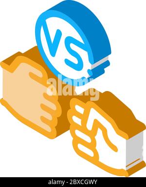 Fighting Battle Isometric Icon Vector Illustration Stock Vector