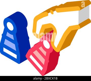 Chess Game Battle Isometric Icon Vector Illustration Stock Vector