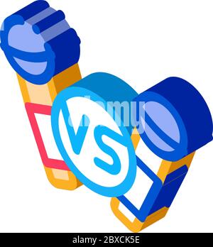 Karaoke Battle Isometric Icon Vector Illustration Stock Vector