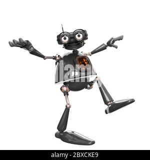 retired old robot in a white bacground. This robot in clipping path is very useful for graphic design creations, 3d illustration Stock Photo