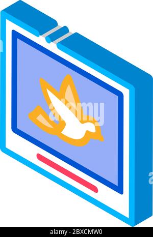 Bird Picture Or Photo Card Icon Thin Line Vector Stock Vector