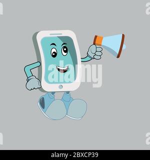 Cartoon mobile phone mascot. Design vector illustration Stock Vector