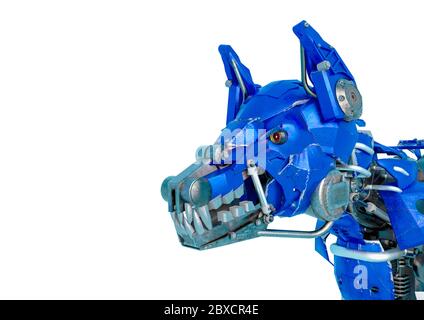 guard dog robot is a security system in a white background, will put some fun in yours creations, 3d illustration Stock Photo