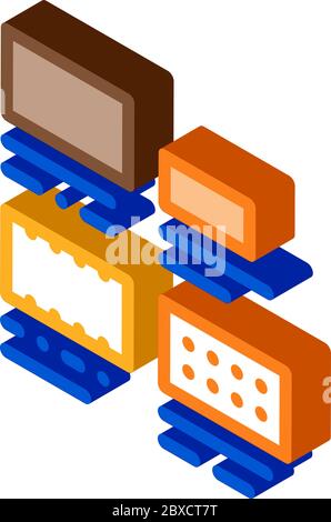 Brick Types Sizes Icon Vector Outline Illustration Stock Vector Image ...