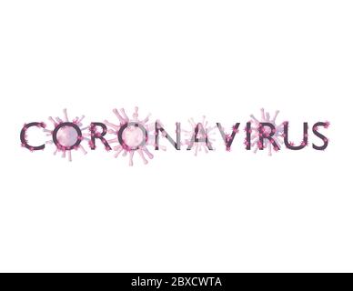 Letters with stuck viruses, word coronavirus. 3d render Stock Photo