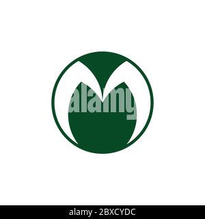 letter m circle geometric logo vector Stock Vector