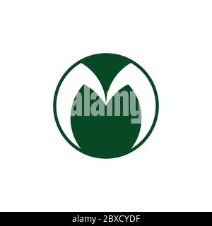 letter m circle geometric logo vector Stock Vector