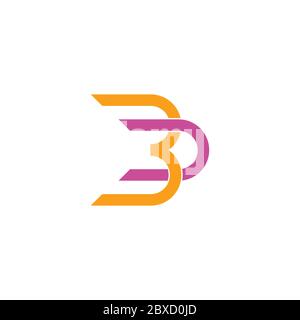 abstract letter bd linked geometric motion design logo vector Stock Vector