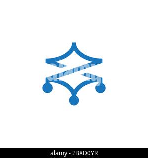 letter z simple geometric dots design symbol logo vector Stock Vector