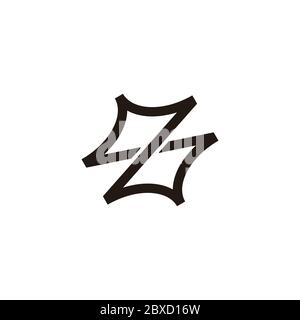letter z simple infinity geometric line symbol logo vector Stock Vector