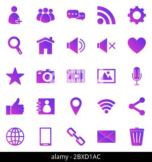 Chat gradient icons on white background, stock vector Stock Vector