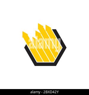 hexagonal geometric arrows up graphic symbol vector Stock Vector Image ...