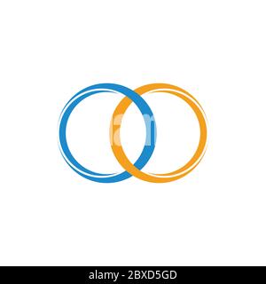 linked 3d rings symbol decoration vector Stock Vector