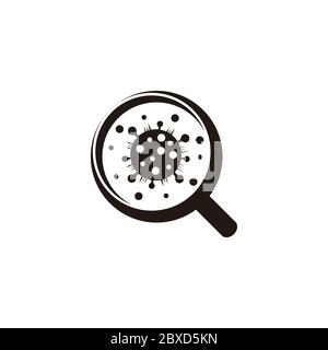 searching for viruses test magnify symbol logo vector Stock Vector