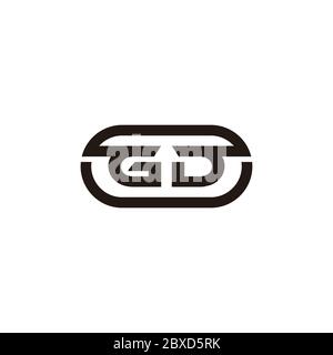 abstract letter gd simple geometric round design symbol logo vector Stock Vector